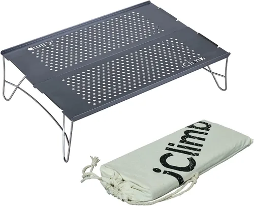 Vista 20 de iClimb Mini mesa plegable individual ultraligera y compacta para mochileros, camping, senderismo, playa, picnic (azul - S)