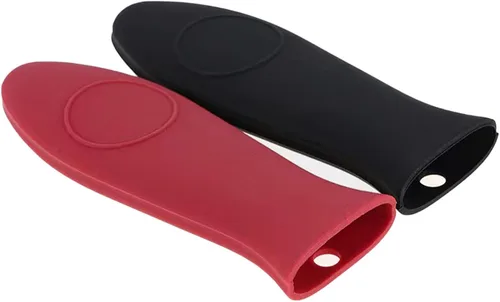 Vista 9 de Paquete de 2 fundas de silicona para mango de sartén de hierro fundido resistentes al calor, fundas para ollas y sartenes, soporte de mango