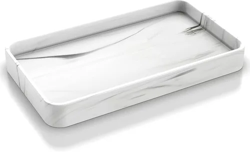 Vista 14 de Gurygo Bandeja de jabón de cerámica de 8" para cocina - Bandeja de tocador rectangular pequeña para baño - Bandeja para mostrador y tocador