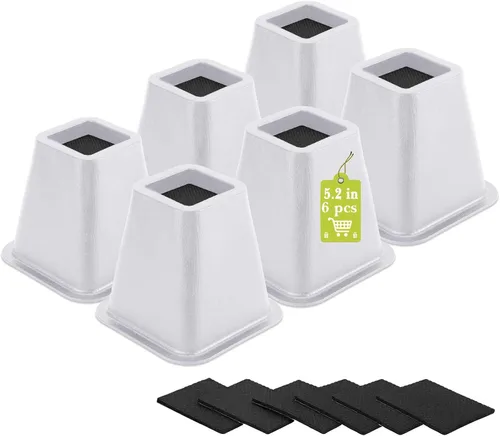 Vista 40 de Paquete de 12 elevadores de muebles de 1 pulgada, elevadores de cama ajustables resistentes para mesa, escritorio, sofá, gabinete, marco de cama