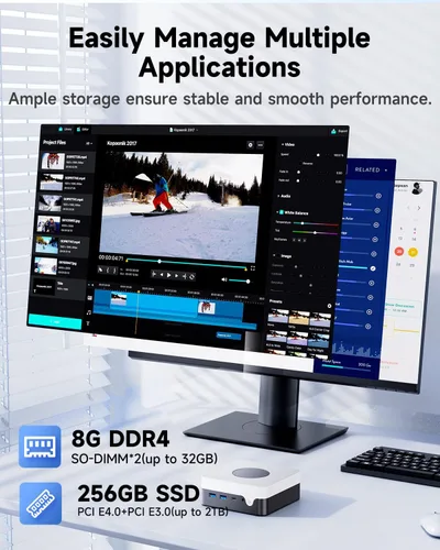 Vista 4 de CHUWI LarkBox X Mini PC, Intel i3-1220P (Beats 7330U), 8GB RAM 256GB SSD