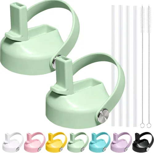 Vista 10 de Tapa de popote para botella de agua de boca ancha Hydroflask, tapa de pajilla, mango flexible, apto para Hydro Flask de 12, 16, 18, 20, 32, 40, 64