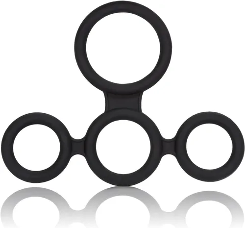 Vista 5 de CalExotics Big Man's Spreader - Potenciador de erección de silicona con 4 anillas, color negro (12754_negro)