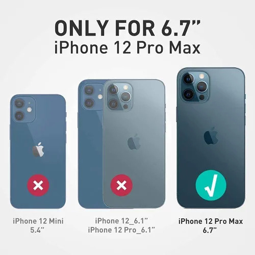 Vista 2 de Asuwish Funda de teléfono para iPhone 12 Pro Max 6.7 con protector de pantalla de vidrio templado y tarjetero de cuero para iPhone 12promax 5G i 12s