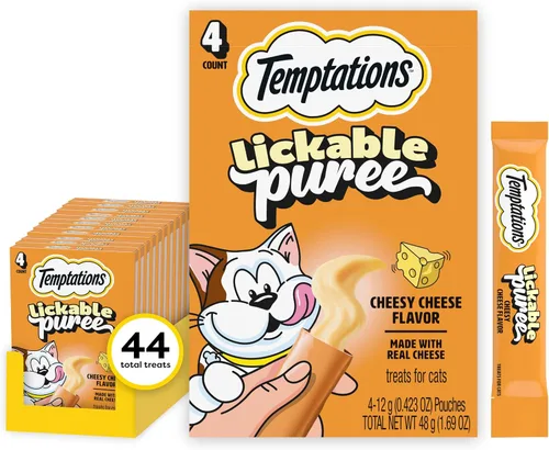 Vista 33 de Temptations - Golosinas cremosas para gatos, hígado de res, 4 unidades, paquete de 11