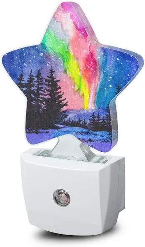 Vista 16 de Luces nocturnas de flores silvestres de hierbas, lámpara de pared enchufable, sensor inteligente del atardecer al amanecer para decoración