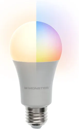 Vista 7 de Monster - Bombilla LED multicolor y blanca cálida, 16,000,000 de posibilidades de iluminación, personalizable con aplicación, compatible