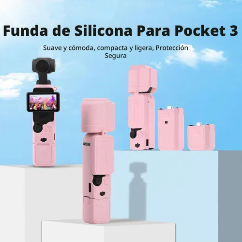Vista 2 de Funda de silicona Pocket 3 para DJI Osmo Pocket 3, Estuche Protector Protector de Lente Manga Resistente a Arañazos Compatible con DJI OSMO Pocket 3