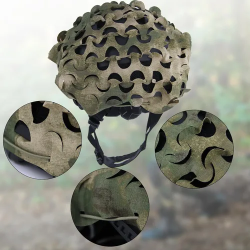 Vista 4 de LOOGU Funda táctica para casco, malla transpirable, camuflaje camuflaje casco cubierta ideal para combate táctico militar