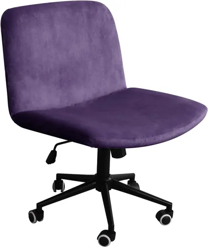 Vista 12 de NICEEC Funda para silla cruzada sin brazos, para oficina, dormitorio, escritorio, tocador, computadora, respaldo medio, asiento ancho sin protector