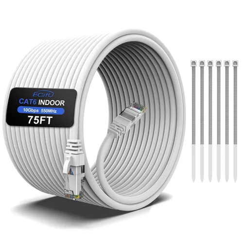 Vista 14 de Cable Ethernet Cat6 de 30 pies, cable de conexión Cat 6, cable de Internet Cat6, cable de red UTP, para interiores y exteriores, PoE, 24AWG CCA