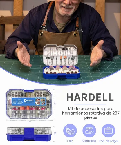 Vista 3 de HARDELL Accesorios para herramientas rotativas, 227 piezas, kit de accesorios de herramientas rotativas eléctricas, vástagos de 1/8 pulgadas