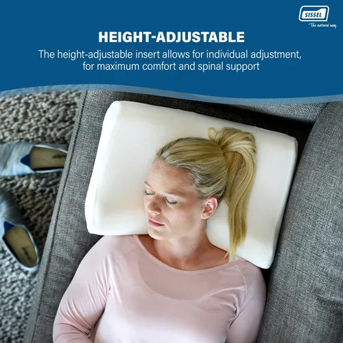 Vista 6 de SISSEL Classic Plus - Almohada cervical ortopédica, ajustable en altura, ergonómica, sistema de ventilación, espuma de poliuretano, ideal para dolor