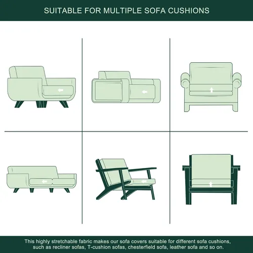 Vista 6 de CHUN YI Funda de Cojín Elástica para Sofá de Dos Plazas Adecuada para 2 Plazas, Funda de Asiento de Sofá con Tela Jacquard de Spandex