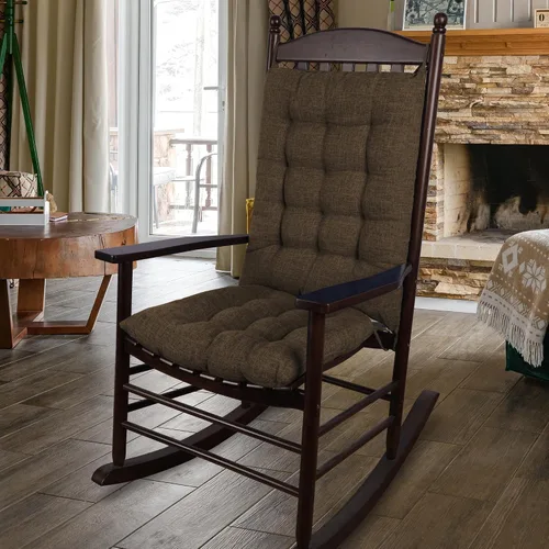Vista 12 de ELFJOY Cojín extragrande para silla mecedora, de lino grueso, para respaldo y asiento, juego de 2 piezas con lazos