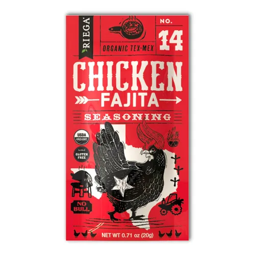 Vista 3 de Riega Mezcla orgánica de condimentos para fajita, hace el adobo Tex-Mex perfecto para carne y verduras (Fajita de pollo, 0.71 onzas (paquete de 8))