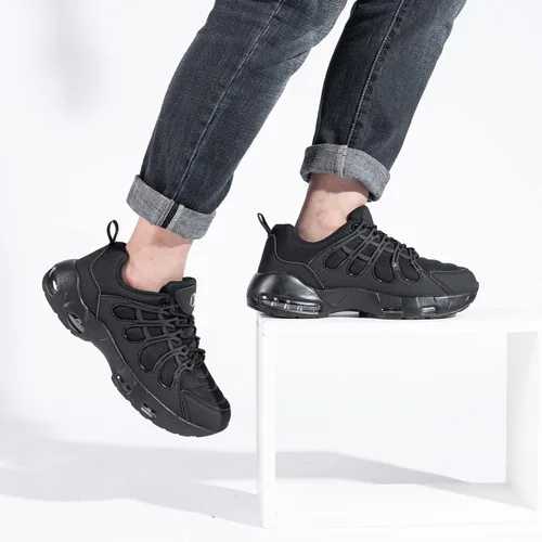 Vista 6 de LARNMERN Zapatos de trabajo antideslizantes para hombre, antideslizantes, informales, cómodos, para caminar, cocinero, cocina, transpirables