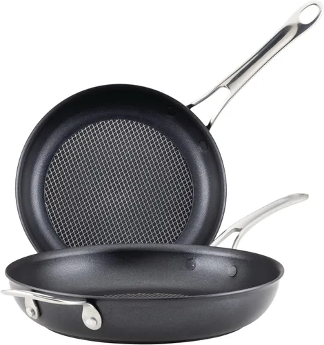 Vista 14 de Anolon X Hybrid Sartén Saltear Antiadherente de Inducción con Tapa, 3.5 Cuartos - Gris Carbón