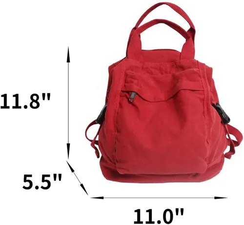 Vista 7 de Sumleno Mochila pequeña de lona bohemia para mujer, estilo vintage, bolsa de viaje al aire libre, mochila casual grunge, estética, hippie, Y2K