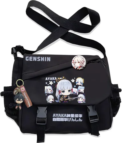 Vista 4 de Bolso Furina Crossbody Bag Single Shoulder Bag Adulto Anime 3D Print Mochila Negro Bolsa