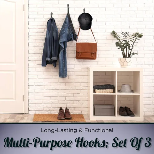 Vista 6 de Ganchos decorativos para pared, ganchos de pared para colgar abrigos, sombreros y bolsos, ganchos versátiles para toallas para baños o cocina