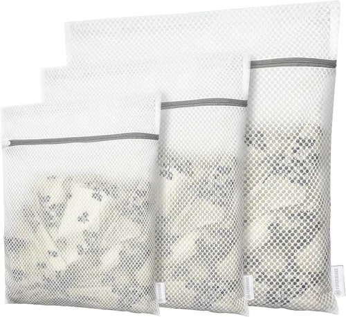 Vista 9 de FOYERNUAGE - Bolsas de malla para ropa delicada con cremallera de bloqueo automático, bolsa de lavandería tridimensional, bolsa de malla de 12 x 16