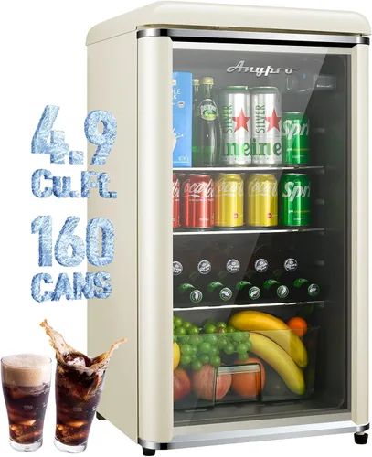Vista 13 de Anypro Refrigerador y enfriador de bebidas de 2.6 pies cúbicos, refrigerador con puerta de vidrio templado, refrigerador para 126 latas de vino