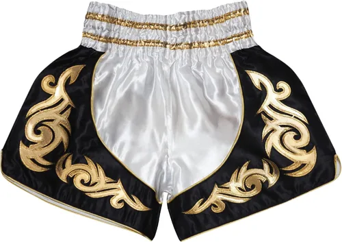 Vista 3 de SIAMKICK Pantalones cortos de Muay Thai para niños (4 años a 10 años), boxeo, kickboxing, artes marciales mixtas para niños y niñas