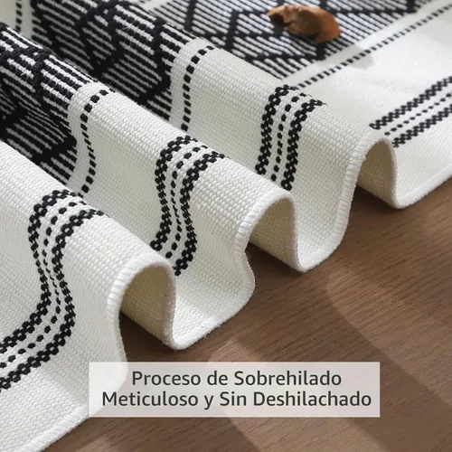 Vista 5 de Caminos de mesa tejidos estilo granja, caminos de mesa bohemios de 72 pulgadas de largo con borlas, elegantes caminos de mesa lavables para comedor