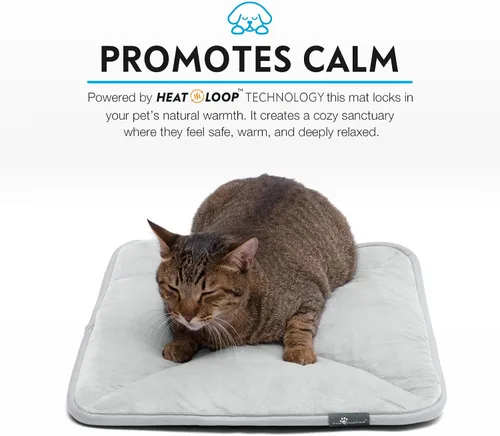 Vista 4 de Paw Inspired Self Heating Cat Pad & Dog Crate Mat, Thermal Warming Pet Bed (23x17 Inch, Gray)