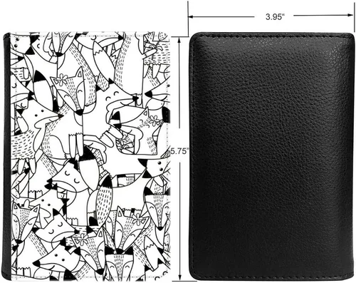 Vista 2 de PU Leather Passport Holder Travel Wallet RFID Blocking Card Case Cover With Unique
