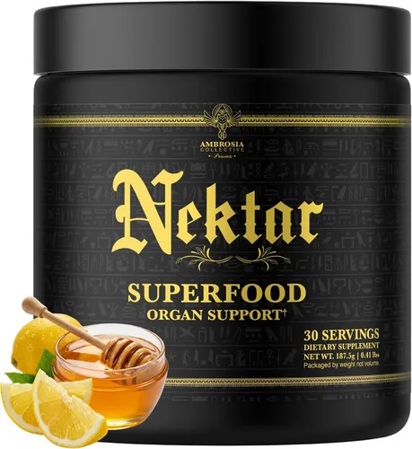 Vista 13 de Ambrosia Superfood Polvo de apoyo para órganos y ciclos Soporte hepático y renal con cardo mariano, arroz de levadura roja y CoQ10 13