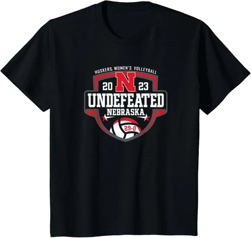 Vista 5 de Nebraska Cornhuskers Camiseta de voleibol invicto 2023 para mujer, Negro