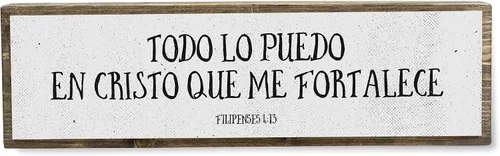 Vista 16 de Estad Quietos Y Conoced Que Yo Soy Dios – Versículo de la Biblia en Español – mensajes cristianos para decorar - Letrero de metal y madera