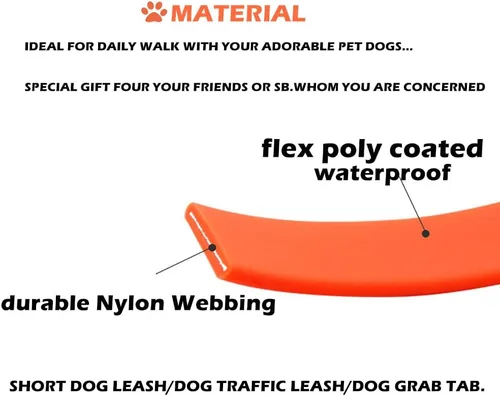 Vista 3 de Correa corta para perro – Correas impermeables para perros de 10 pulgadas, 3/4 pulgadas de tráfico de mascotas, correa de entrenamiento para perros