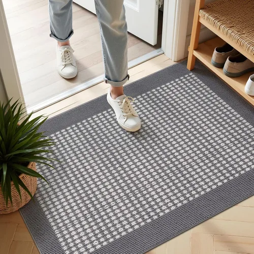 Vista 49 de Ileading Tapete para puerta de interior de 24 x 36 pulgadas, absorbente para perros, tapete de bajo perfil para entrada pequeño con respaldo de goma