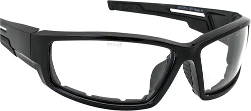 Vista 6 de Gafas de sol Swoop antiniebla acolchadas para motocicleta, marco negro con lente amarilla