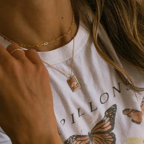 Vista 5 de CHESKY - Gargantilla de oro para mujer, chapado en plataoro de 14 quilates, gargantilla de cuentas satélite, delgada, de moda, collares de clip