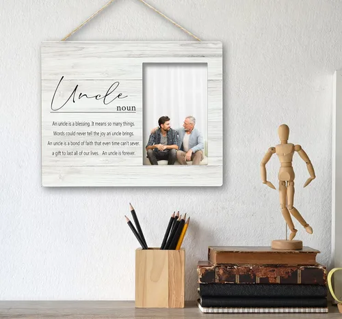 Vista 5 de SRADMO Marco de Fotos con Definición de Tío - Los Mejores Regalos para Tíos Marco de Fotos de Mesa de 10x8 pulgadas para el Día del Padre