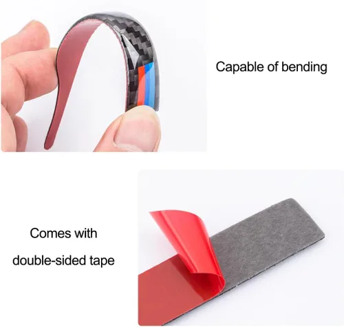 Vista 2 de Adhesivo protector universal para espejo retrovisor, tiras anticolisión, fibra de carbono, ajuste para todos los modelos, accesorios
