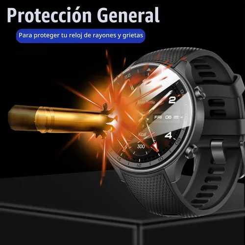 Vista 4 de Lamshaw Protector de pantalla de reloj inteligente militar compatible con Mingwear [3 unidades] Película protectora de pantalla de vidrio templado