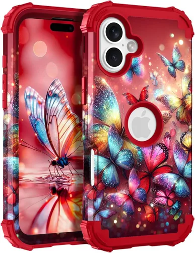 Vista 43 de Hocase Funda para iPhone SE 2022/2020, resistente a prueba de golpes, de plástico duro+goma de silicona, funda protectora híbrida para iPhone SE