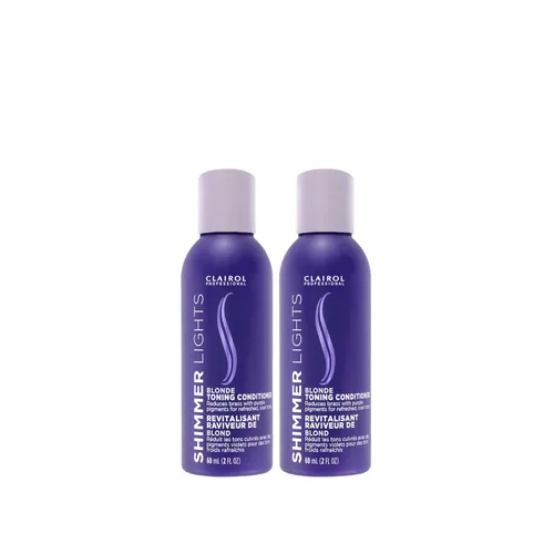 Vista 14 de Clairol Professional Shimmer Lights Purple Conditioner Neutralizes Brass & Yellow Tones For Blonde, Silver, Gray & Highlighted Hair