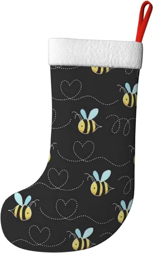 Vista 8 de Calcetines de Navidad con estampado de abejorros para decoración familiar de fiestas de Navidad