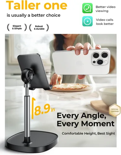 Vista 3 de LISEN - Soporte para teléfono celular, ajustable, accesorios para escritorio de oficina, para todos los teléfonos iPhone, iPhone 15, Switch, Kindle