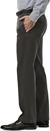 Vista 3 de Haggar Men's Premium No Iron Khaki Straight Fit Flat Front Casual Pant