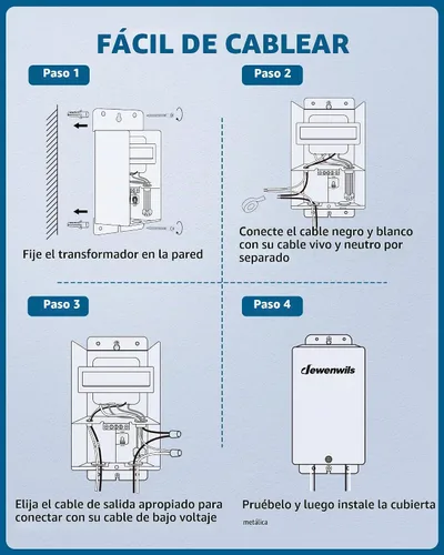 Vista 6 de DEWENWILS Transformador de Luz de Piscina de Bajo Voltaje de 100W, 120V AC a 12V/13V/14V AC, Transformador de Seguridad Multi-tap para Iluminación