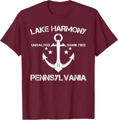 Vista 15 de Playera divertida de Lago Harmony Pennsylvania para acampada o pesca Negro