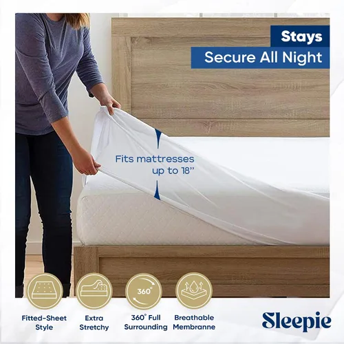 Vista 5 de Sleepie Protector de colchón impermeable de alta calidad, funda de colchón de algodón lavable a máquina para cama, protector de colchón refrescante