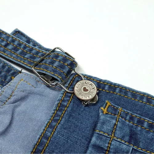Vista 4 de KIDSCOOL SPACE Overoles de mezclilla para bebé, para niños pequeños, ajustables, rasgados, a la moda, ropa de trabajo